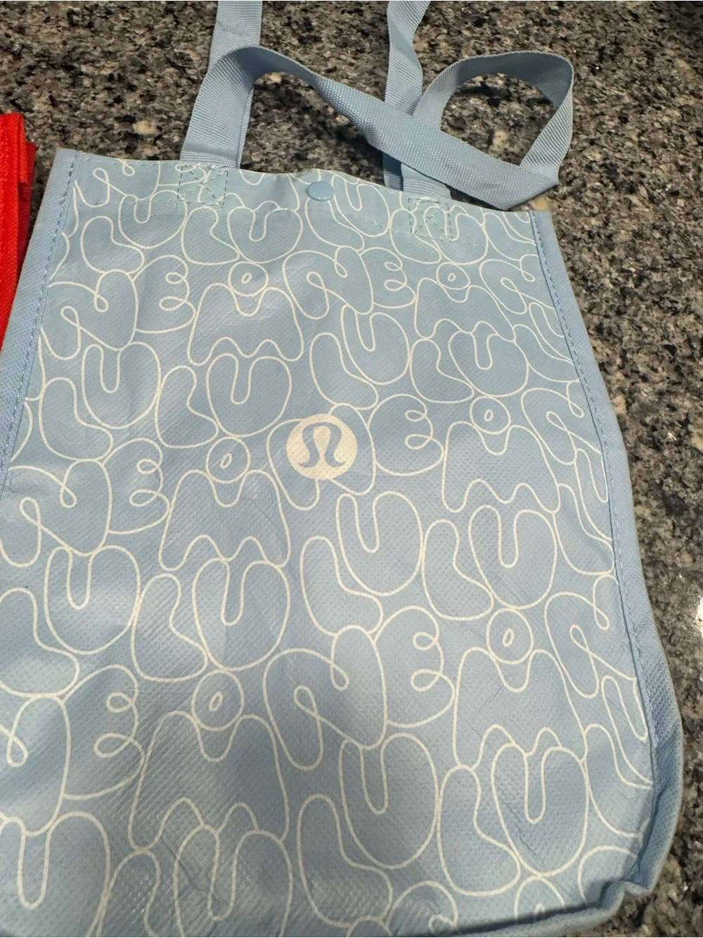 lululemon athletica set of 3 small Graphic Tote with Bold White Print